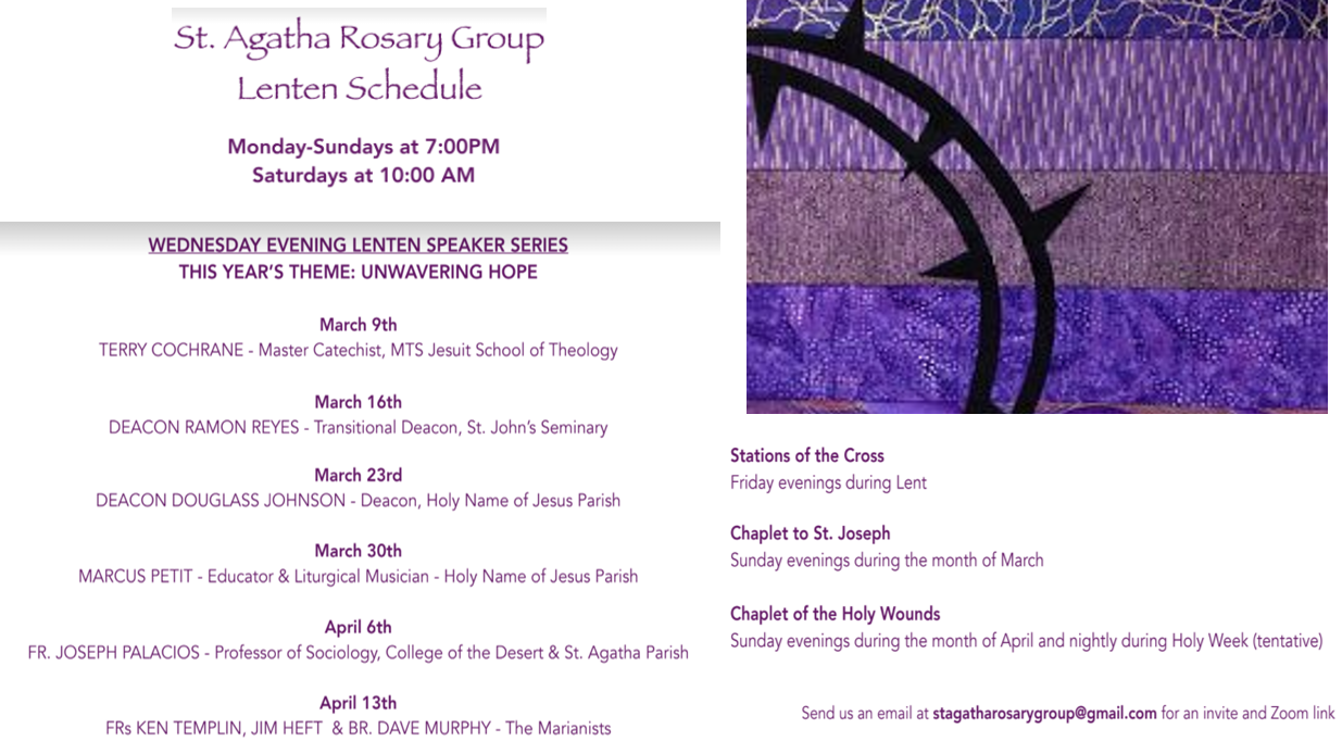 St. Agatha Rosary Group St. Agatha Los Angeles, CA